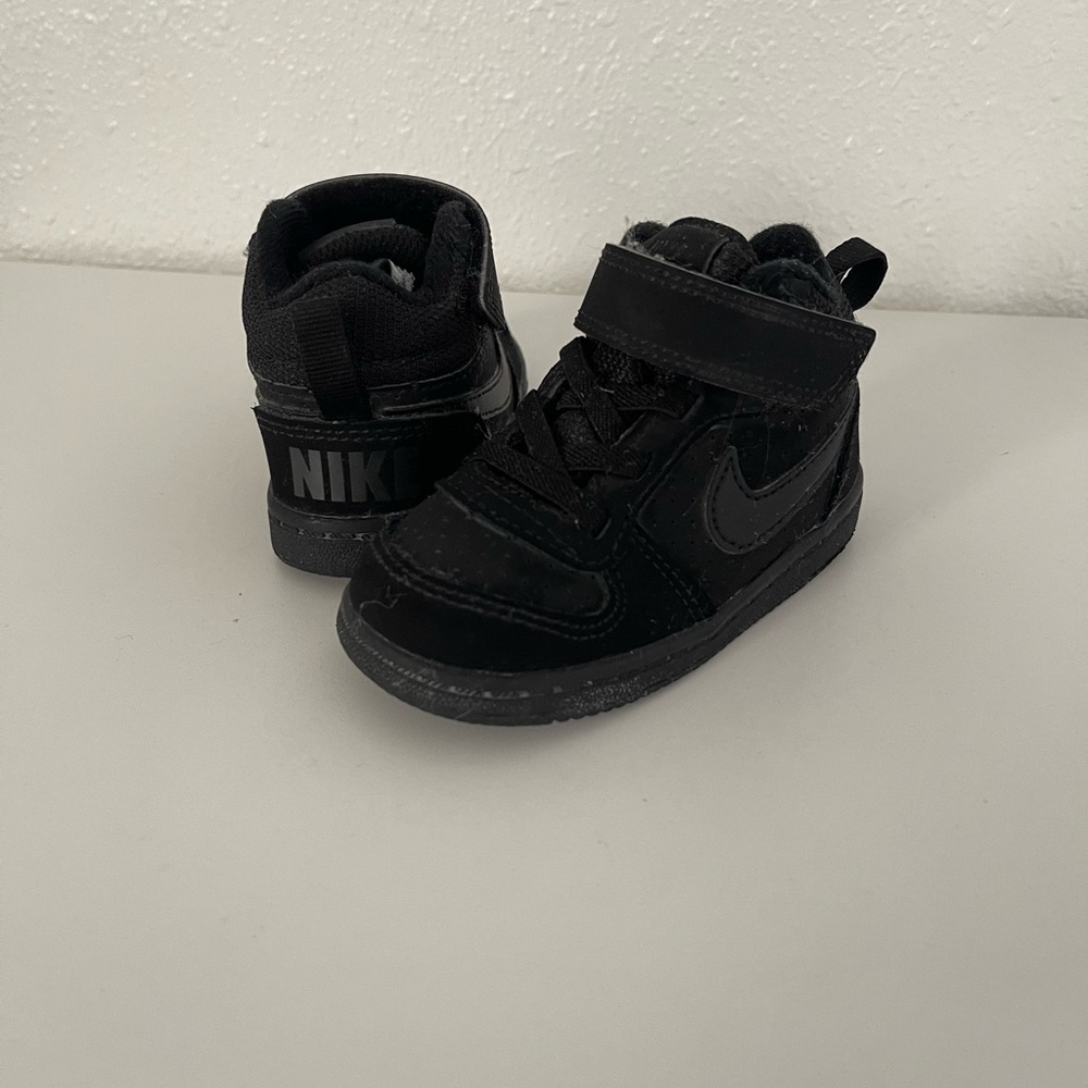 Nike Court Borough Mid 2 Black Toddler Sneakers